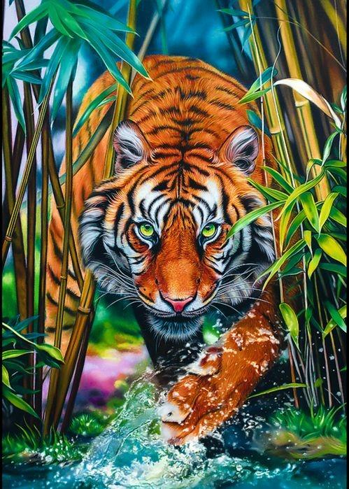 Puzzle da 1000 Pezzi - Grasping tiger - 2