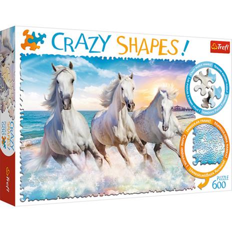 Puzzle da 600 Pezzi. Crazy Shapes: Galloping among the Waves
