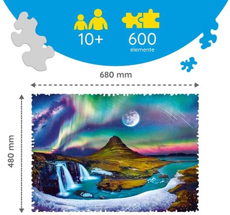 Puzzle da 600 Pezzi - Crazy Shapes: Aurora over Iceland - 4