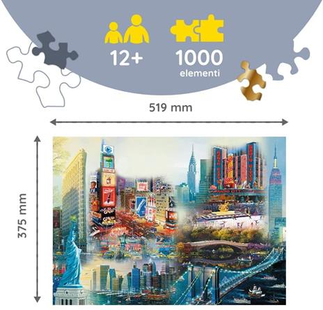 Puzzle da 1000 Pezzi Woodcraft - New York: Collage - 4
