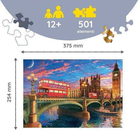 Puzzle da 501 Pezzi Woodcraft - Palazzo di Westminster, Big Ben, Londra - 3
