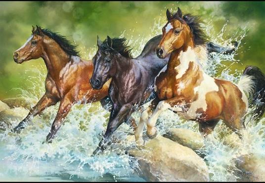 Puzzle da 1500 Pezzi. Three Wild Horses - 2