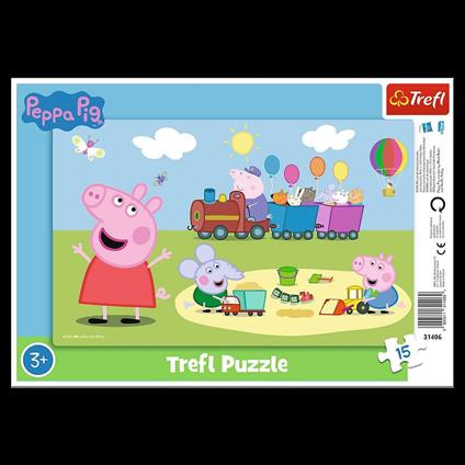 Puzzles - "15 Frame" - Happy train / Peppa Pig