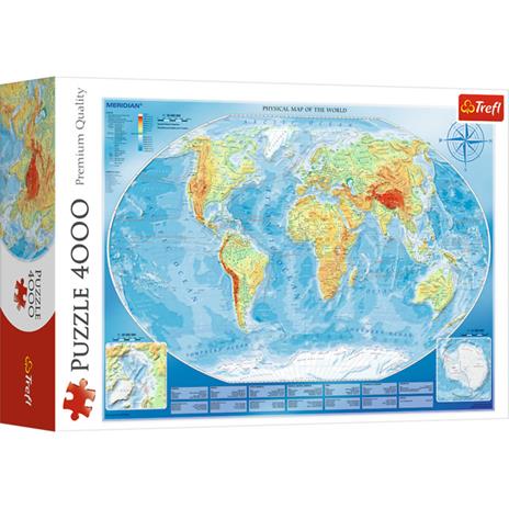 Puzzle da 4000 Pezzi - Large Physical Map of The World