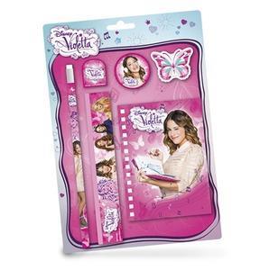 Blister Stationery 6 pezzi con Notebook Violetta