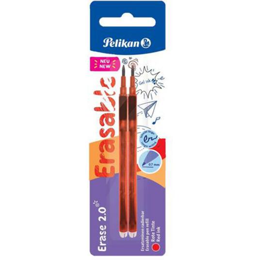 Pelikan Refill Universale per Penna Roller Cancellabile, Inchiostro Rosso, Punta M 0,7 mm Indeformabile, 2 Pezzi