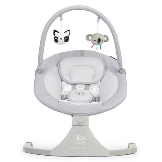 Altalena-Seggiolone 2 In 1 Per Bambini 6–36 Mesi – Pieghevole, Con Ruote, Vassoio Regolabile E Cuscino Lavabile (Grigio Elettrico)