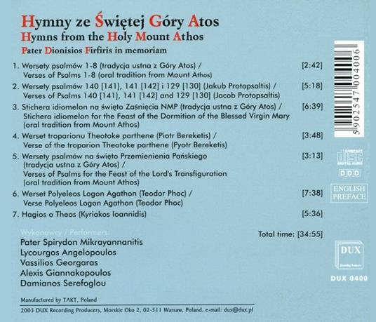 Hymns From The Holy Mountain - CD Audio - 2