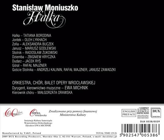 Halka - CD Audio di Stanislaw Moniuszko,Orchestra dell'Opera di Wroclaw,Malgorzata Orawska - 2