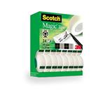 Scotch Magic Type, Nastro Adesivo 3M Trasparente Inscrivibile, Finitura Opaca, Invisibile su Carta, 19 x 33 mm, Tradizionale, 24 Pezzi