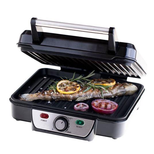 Mesko MS 3050 Grill Elettrico Bistecchiera, apertura a 180º, Piatti Antiaderenti, Termostato 2500W Nero - 3