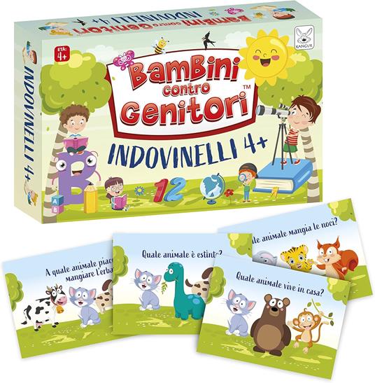 KANGUR Bambini Contro Genitori – Indovinelli 4+ – Gioco Di Carte Educativo Per Bambini – 50 Carte Con Indovinelli Illustrati - 2