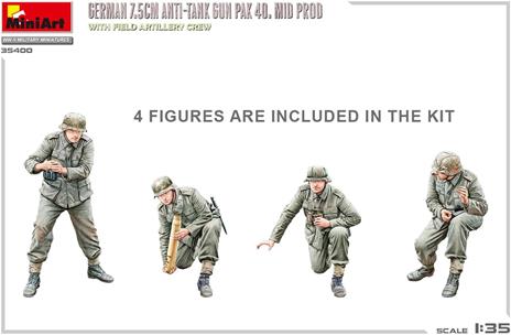 German 7.5cm Anti-Tank Gun PaK 40. Mid Prod w/ Artillery Crew - 2