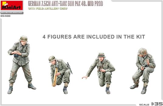 German 7.5cm Anti-Tank Gun PaK 40. Mid Prod w/ Artillery Crew - 2