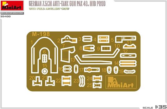 German 7.5cm Anti-Tank Gun PaK 40. Mid Prod w/ Artillery Crew - 4