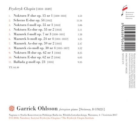 Scherzo In E Major - Nocturnes - Mazurkas - Ballade - CD Audio di Frederic Chopin,Garrick Ohlsson - 2