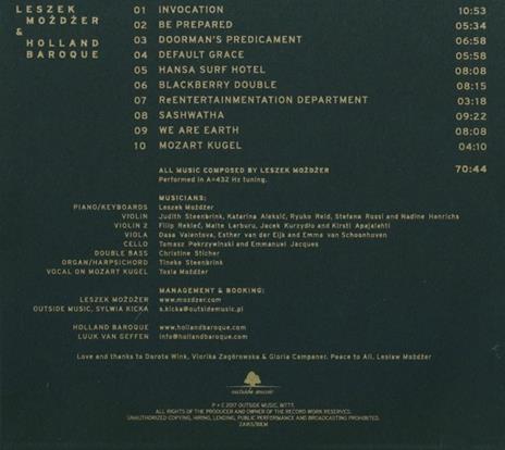 Leszek Mozdzer / Holland Baroque - Earth Particles - CD Audio - 2