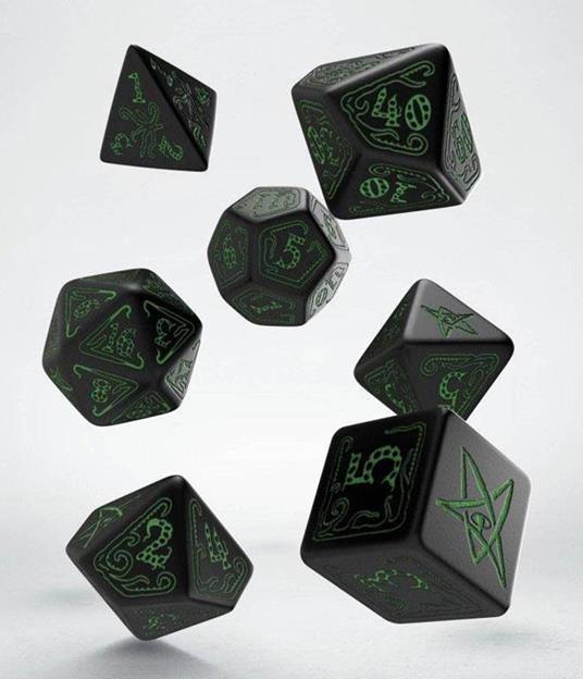 Call of Cthulhu Dice Set black & green (7)