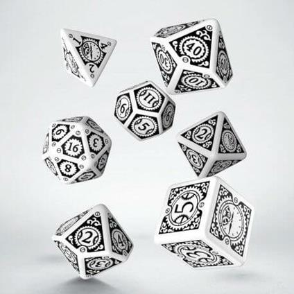 Set di Dadi Steampunk (Clockwork. Bianco, Nero)