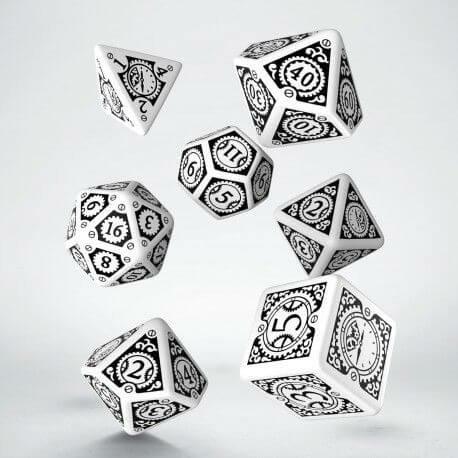 Set di Dadi Steampunk (Clockwork. Bianco, Nero)