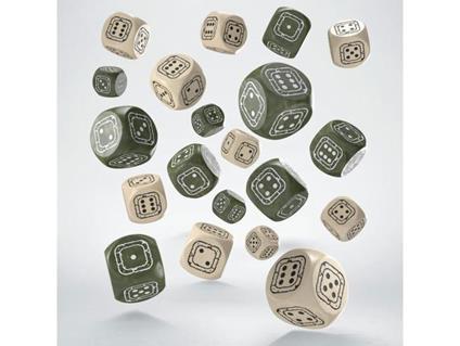 Fortress Compact D6 Dice Set Beige&Olive (20) Q Workshop