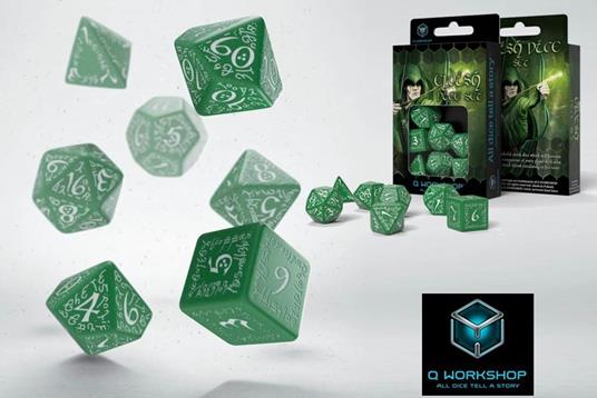 Set di Dadi Elvish (Verde, Bianco)