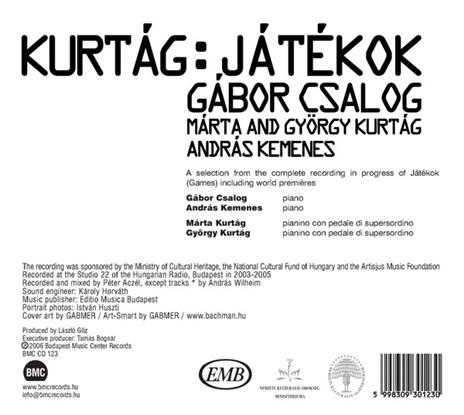 Jatekok vol.1 - CD Audio di György Kurtag - 2