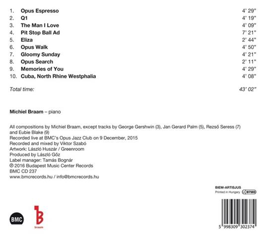 Gloomy Sunday - CD Audio di Michiel Braam - 2