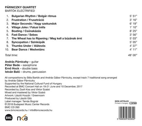 Bartk Electrified - CD Audio di Parniczky Quartet - 2