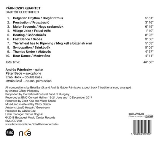 Bartk Electrified - CD Audio di Parniczky Quartet - 2