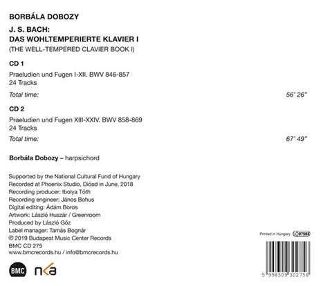 Wohltemperiertes Klavier I - CD Audio di Borbala Dobozy - 2