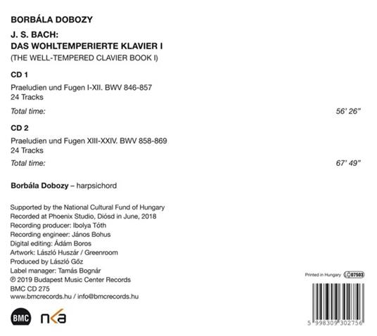 Wohltemperiertes Klavier I - CD Audio di Borbala Dobozy - 2