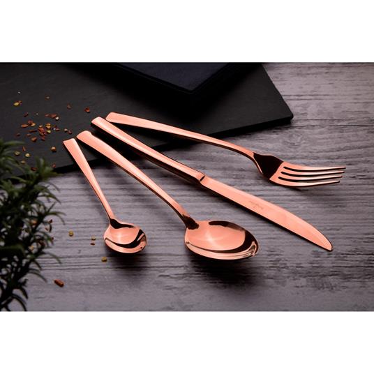 Berlinger Haus Rose Gold Set di Posate 24 Pezzi in Acciaio Inox Finitura Lucida, Servizio per 6 Persone Oro Rosa - 2