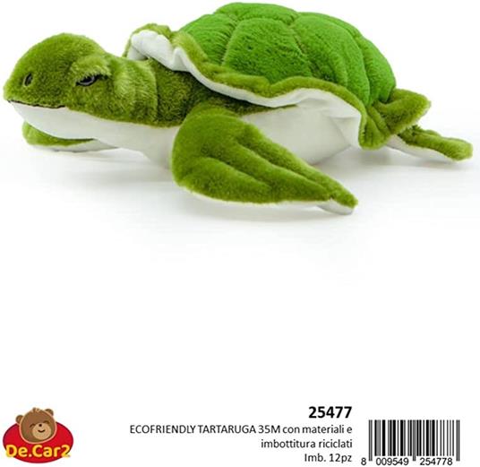 Peluche Giocattolo Morbido e Coccoloso per Bambini Collezione Animali Safari e Animali Marini Peluche, Perfetto per i Bambini Ecofriendly (Tartaruga Peluche) - 2
