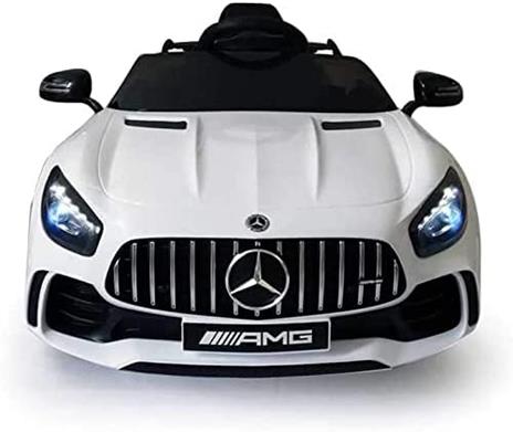 Auto Elettrica Per Bambini 1 Anno Mercedes Elettrica Per Bambini Gt- R Bianca 12 V Con Telecomando e Portelle Apribili - 2