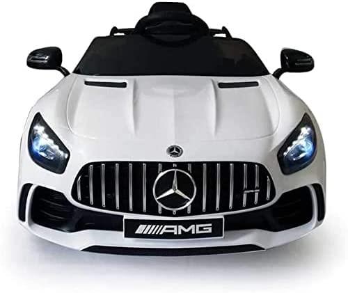 Auto Elettrica Per Bambini 1 Anno Mercedes Elettrica Per Bambini Gt- R Bianca 12 V Con Telecomando e Portelle Apribili - 2
