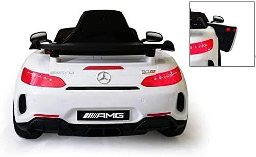 Auto Elettrica Per Bambini 1 Anno Mercedes Elettrica Per Bambini Gt- R Bianca 12 V Con Telecomando e Portelle Apribili - 3