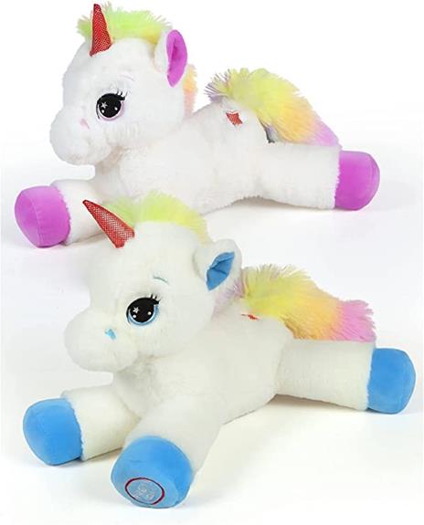 Unicorno Peluche Piccolo Medio Rosa o Azzurro 35 cm Materiale Morbido peluche Unicorno bambina peluche per festa compleanno Unicorno giocattolo Unicorno peluche gigante 35 cm (Rosa) - 2