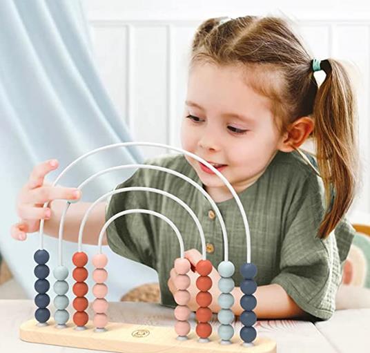 Abaco Legno Bambini Abaco Scuola Primaria Giochi Montessori Abaco Multibase Abaco per Bambini Giochi Abaco,Giocattoli matematici in Legno,Matematica Educativo Abaco - 2