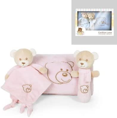 Set Copertina e Peluche neonato Neonati Mesi cm Bambini regalo Peluche Copertina Doudou Cotone Bambino Morbida Morbido Baby Sacco Femmina Unisex Sicurezza Nanna Bebè (Rosa)