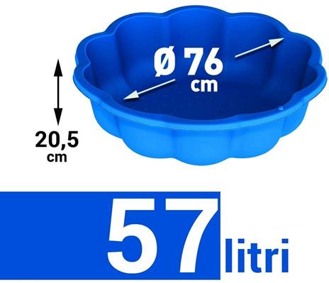 sabbiera per bambini con coperchio grande gatto plastica bambini con coperchio azzurro misure 76 cm di diametro 21 cm altezza