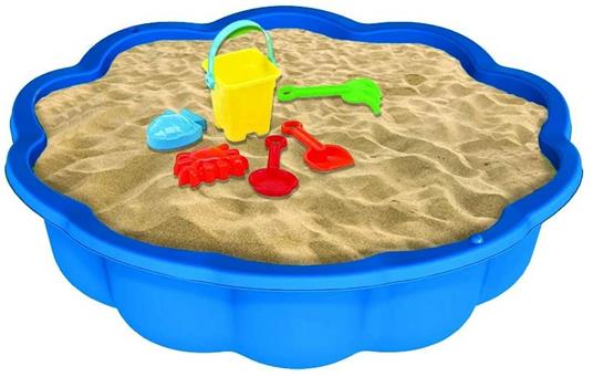 sabbiera per bambini con coperchio grande gatto plastica bambini con coperchio azzurro misure 76 cm di diametro 21 cm altezza - 2