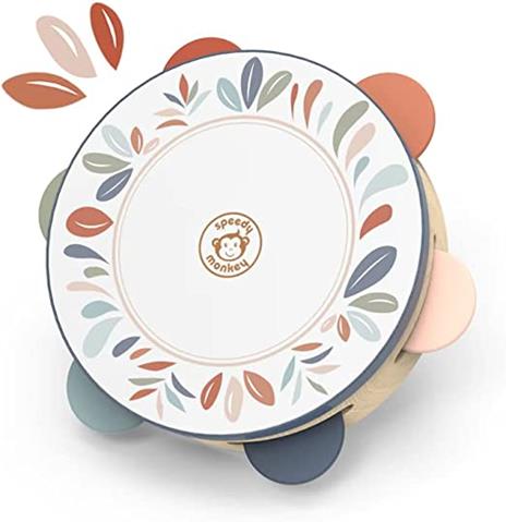 Tamburello bambini legno Musicali di Legno Tamburello Strumenti Giocattolo Giocattoli Tamburo Musicale Educativi Percussioni Regalo Mano Percussione del Pezzi Regali Natale Bambino Strumento Drum Anni