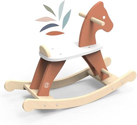 Cavallo a Dondolo per Bambini 1 anno legno 1 Anno 2 Anni 3 Anni 4 Anni Pony in Legno Giochi Cavalluccio Cavalcabile Sicurezza cavalcabili (Marrone) - 2