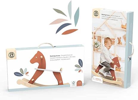 Cavallo a Dondolo per Bambini 1 anno legno 1 Anno 2 Anni 3 Anni 4 Anni Pony in Legno Giochi Cavalluccio Cavalcabile Sicurezza cavalcabili (Marrone) - 3