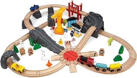 Pista Trenino Legno Bambini Pista Legno Bambini Giocattolo Trenino Macchinine Treno di Giochi da 2 Anni Regalo Con Pezzi In Legno Giocattoli Ferrovia Accessori Educativi Locomotiva