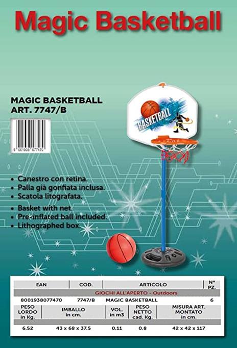 Canestro da Basket Bambini Mini Regolabile CM Interno Camera Giochi Esterno Altezza Pompa Giocattolo Giocattoli Pallacanestro di Interni Portatile Gioco (Piccolo) - 2