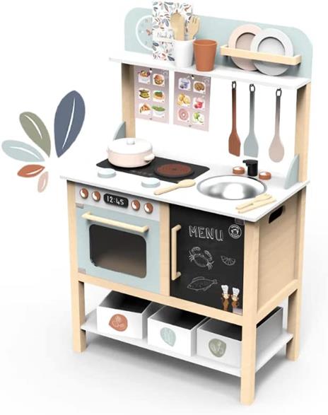 Cucina Legno per Bambini Grande Cucina Giocattolo in Legno per Bambini Altezza 90 cm Cucina Giocattolo per Bambini (Bianco)