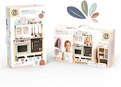 Cucina Legno per Bambini Grande Cucina Giocattolo in Legno per Bambini Altezza 90 cm Cucina Giocattolo per Bambini (Bianco) - 3