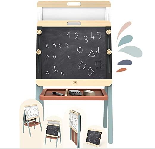 Lavagna Per Bambini Lavagna Bambini Bambini Lavagna Cavalletto Regolabile di Legno Altezza Magnetica Accessori da disegno Carta